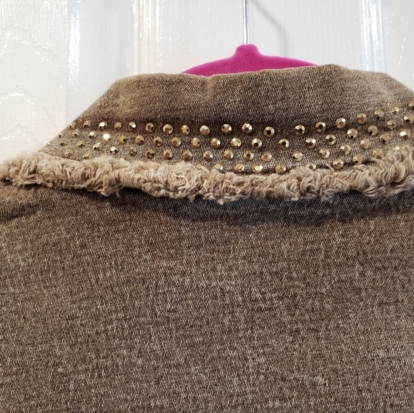 DG2 by Diane Gilman brown denim jacket with bling - Picture 9 of 11